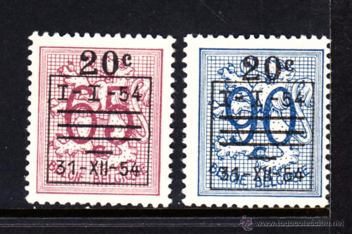 Sellos: BELGICA 941/42* - A&Ntilde;O 1954 - LEON HERALDICO - Foto 1