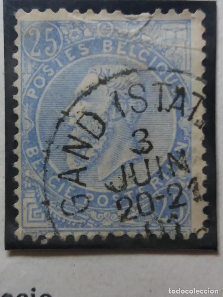Briefmarken: sello, postes Belgica, 25 , rey leopold ii, a&ntilde;o 1885, no usado
