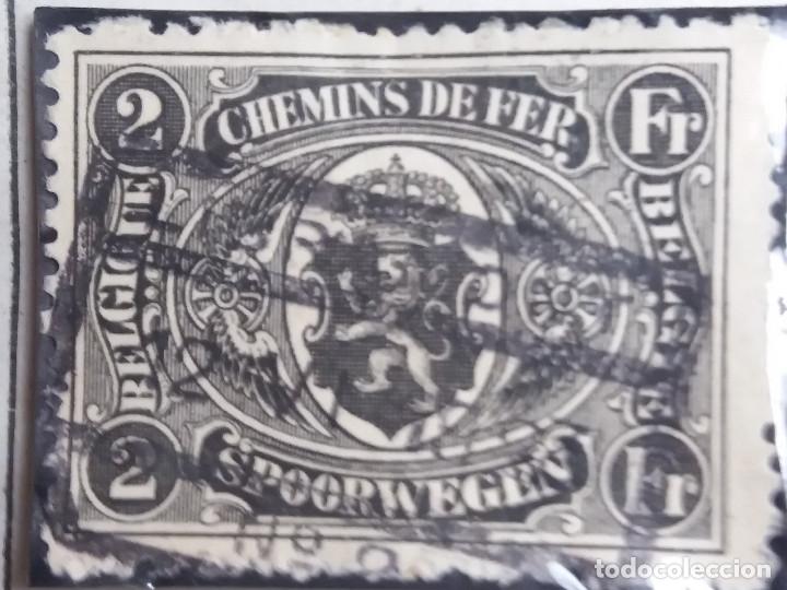 Stamps: sello, postes Belgica, 2 fr, chemin de fer, a&ntilde;o1905, no usado