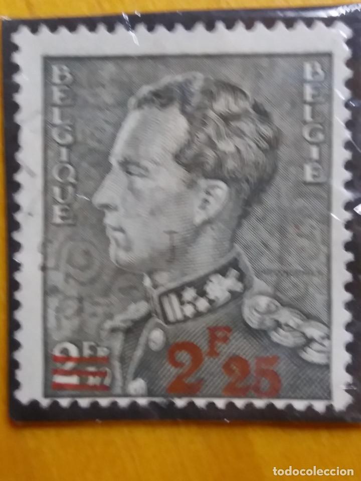 Timbres: sello, postes Belgica, 2,25 fr, leopoldo iii, a&ntilde;o 1937, sobreescrito, no usado