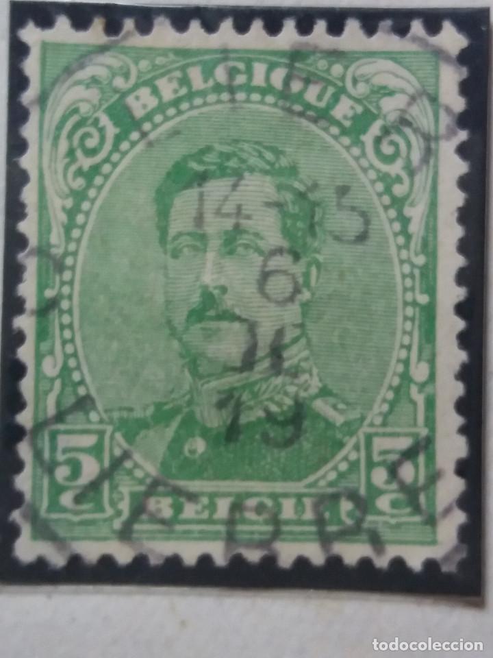Stamps: sello, postes Belgica, 5 centimes, alberto i, a&ntilde;o 1912, no usado