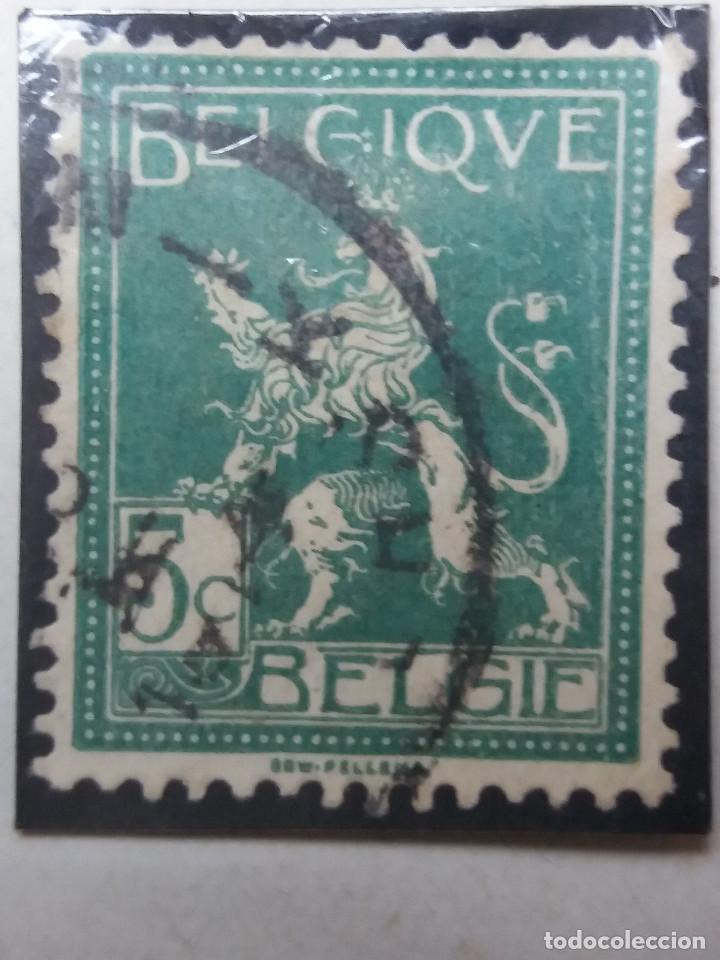 Stamps: sello, postes Belgica, 5 centimes, sobreescrito, a&ntilde;o 1947, no usado