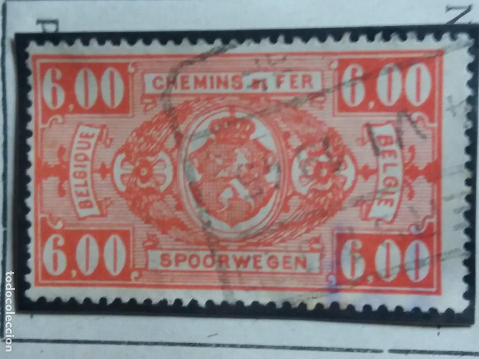 Selos: sello, postes Belgica, 6,00, spoorwgen, a&ntilde;o 1942, no usado