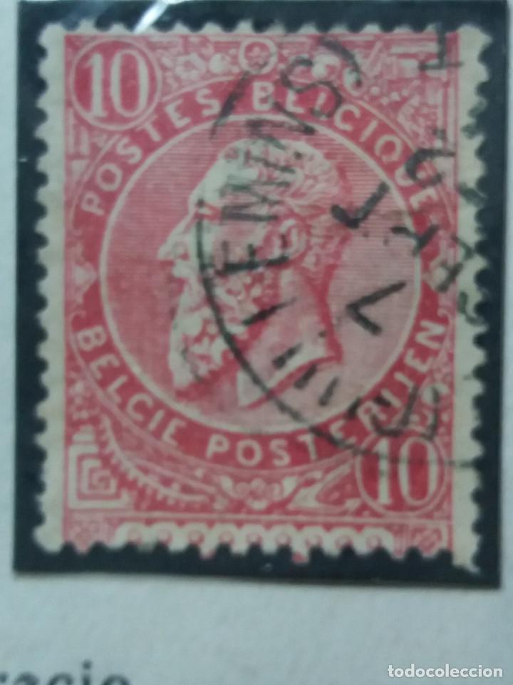 Selos: sello, postes Belgica, 10 centimes, rey leopld, a&ntilde;o 1898, no usado