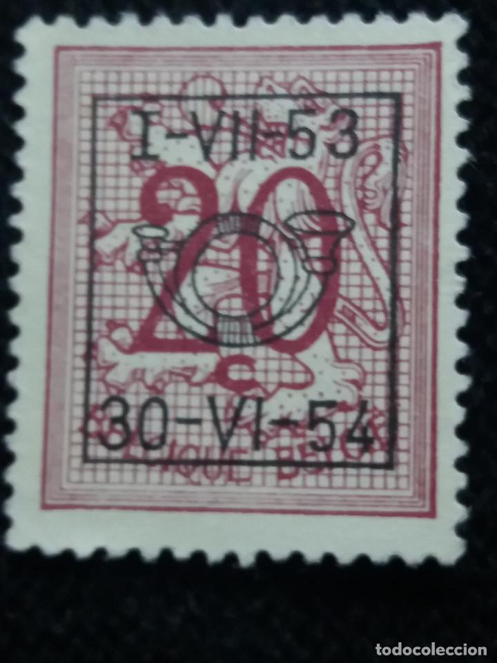 Stamps: sello, postes Belgica, 20 centimes, sobreescrito, a&ntilde;o 1954 no usado