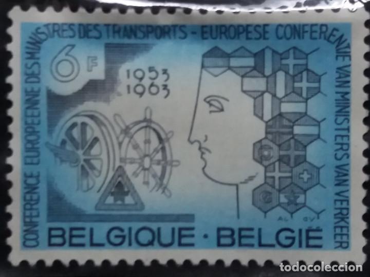 Stamps: sello, postes Belgica, 6 fr, europa, a&ntilde;o 1963, no usado