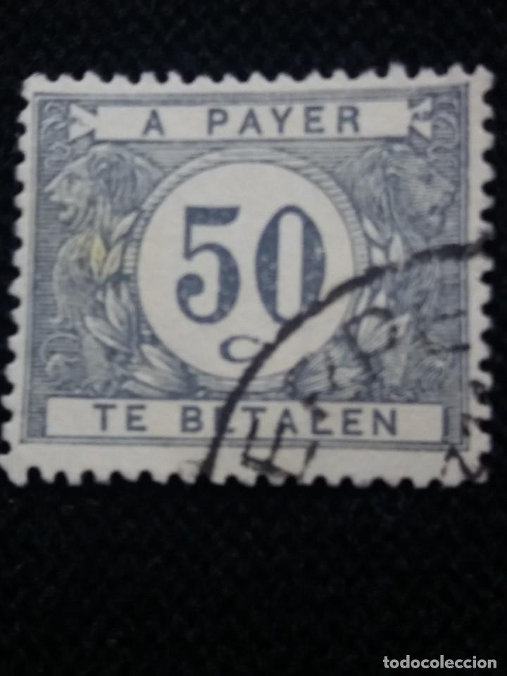 Selos: sello, postes Belgica, 50 CENTIMES, A PAYER, TE VETALEN, a&ntilde;o 1916, no usado