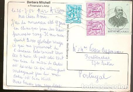 Timbres: Belgica & Marcofilia, Barbara Mitchell, Artista, Rosenstiel, Sintra Portugal 1987 (7774)