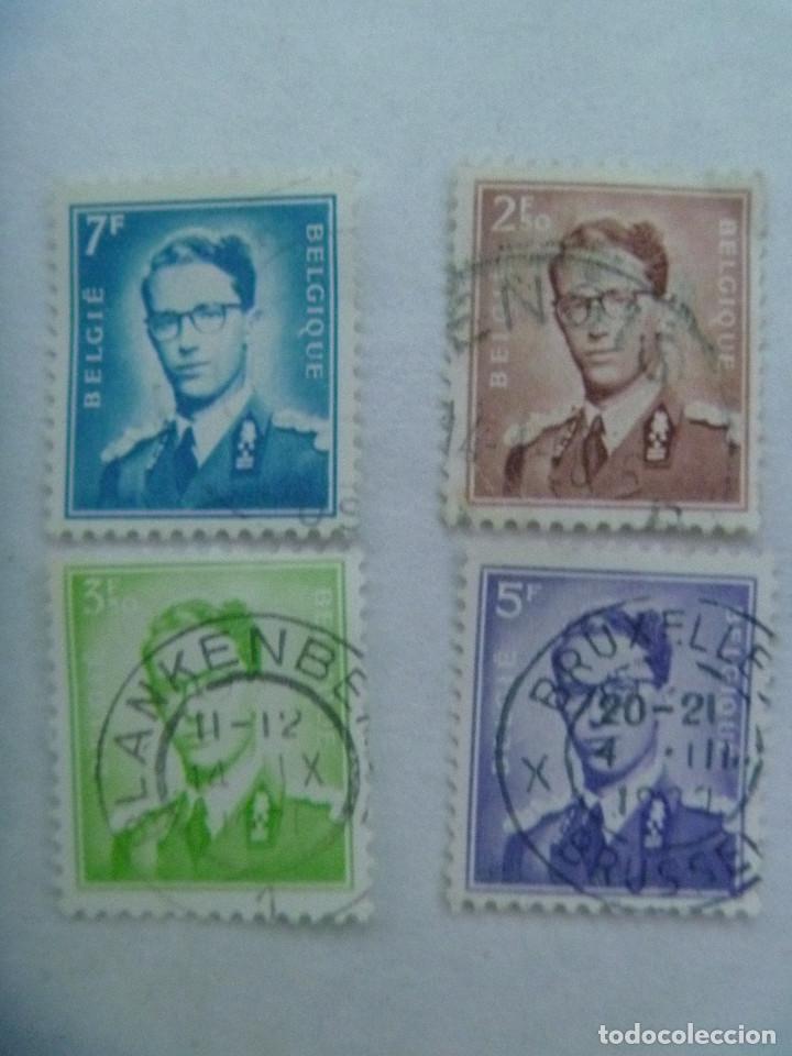 Sellos: LOTE DE 4 SELLOS DE BELGICA : BASICOS CON RETRATO DEL REY BALDUINO - Foto 1