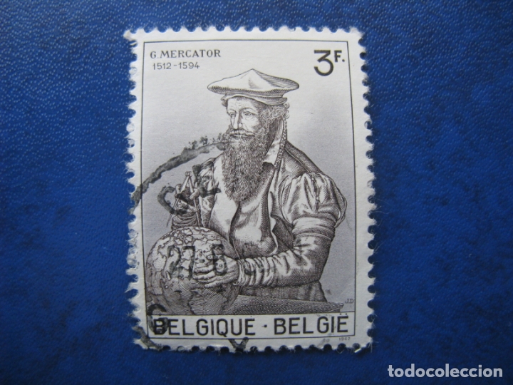 Selos: -belgica 1962, g. mercator, Yvert 1213