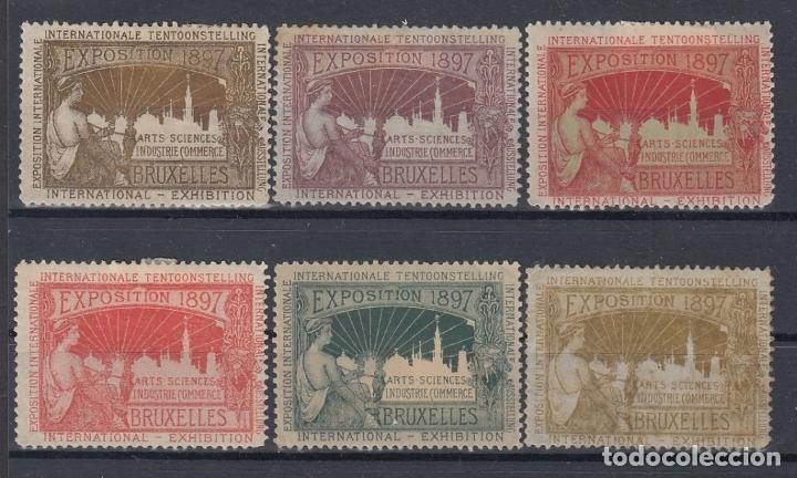Sellos: F-EX7913 BELGIE BELGIQUE BELGICA 1897 BUXELLES EXPO CINDERELLA LOT MH- NO GUM.