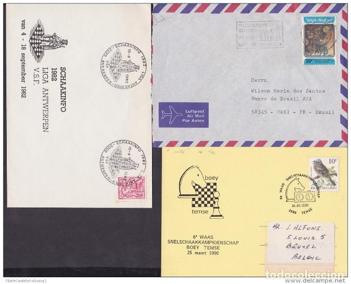 Sellos: F-EX 1919 BELGICA BELGIQUE BELGICA. 10 SPECIAL CANCEL CHESS AJEDREZ.