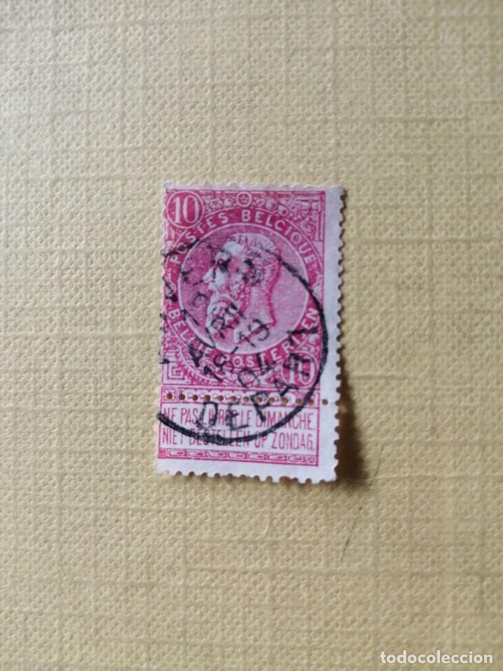 Selos: 10 C - LEOPOLDO II - A&Ntilde;O 1893 - IVERT 58 - MATASELLO IDENTIFICATIVO