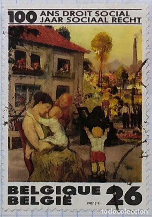 Stamps: BELGICA DIBUJO 100 ANS DROIT SOCIAL JAAR SOCIAAL RECHT