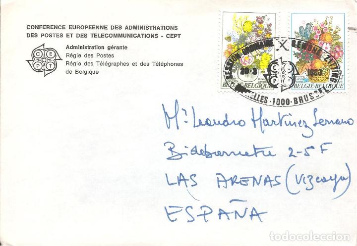 Stamps: SOBRE MATASELLADO, BRUSELAS-B&Eacute;LGICA, 1980, FLORES, CIRCULADO