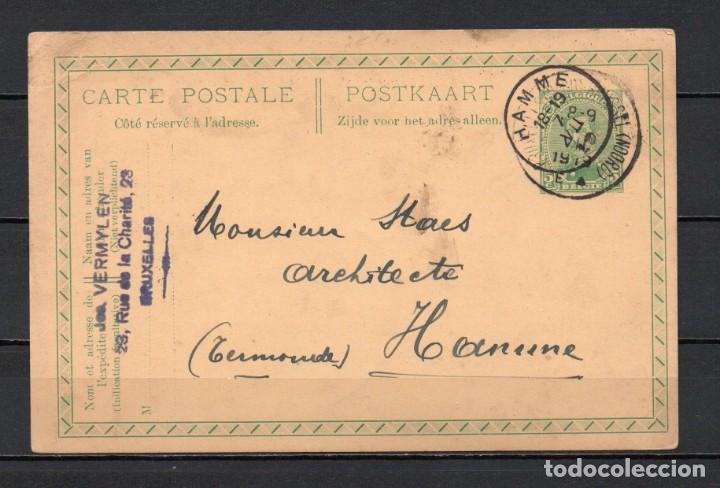 Sellos: TARJETA ENTERO POSTAL CIRCULADA DE -B&Eacute;LGICA- EN EL A&Ntilde;O 1919