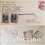 Sellos: O) 1941 CONGO BELGA, COLONIA, R&Iacute;O SUZA, CASCADA, REY ALBERT MEMORIAL LEOPOLDVILLE, PRIMER VUELO LEOP