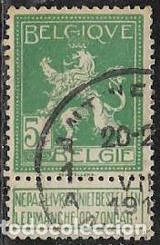 Sellos: B&Eacute;LGICA YVERT 110 - Foto 1
