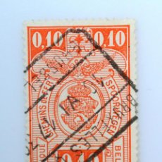 Sellos: SELLO POSTAL BELGICA 1923 0,10 FR TIMBRE DE SELLO DE FERROCARRIL VALOR EN RECTÁNGULO PRIMERA EMISIÓN. Lote 314651383