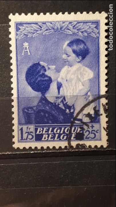 Sellos: B&Eacute;LGICA. A&Ntilde;O 1937 &deg;. YVERT 453. - Foto 1