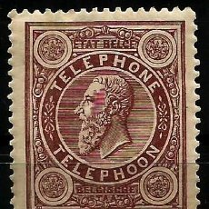 Sellos: BÉLGICA 1891 - RARO SELLO DE TELÉFONOS - LEOPOLDO II