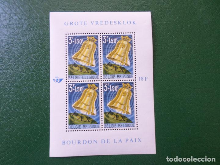Briefmarken: :belgica, 1963, hoja bloque instalacion campana de la paz en la basilica de koekelberg, Yvert 34