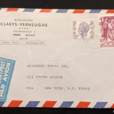Sellos: DM)1974, BELGIUM, LETTER SENT TO U.S.A, AIR MAIL, WITH STAMPS, BALDUINO, ”ANGEL”, VAN EYCK BROTHERS,