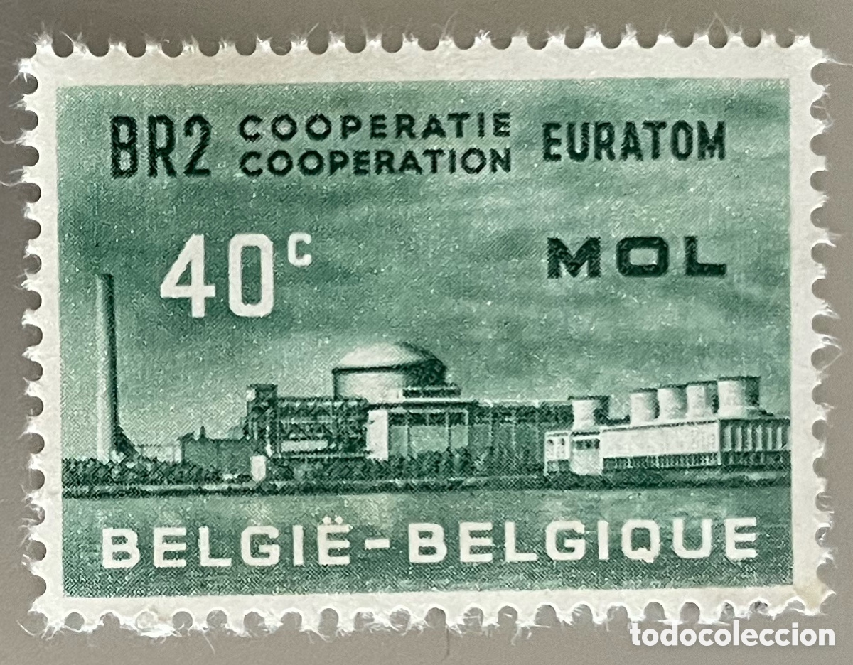 Sellos: B&eacute;lgica. Euratom. Centro de Mol. 1961 - Foto 1