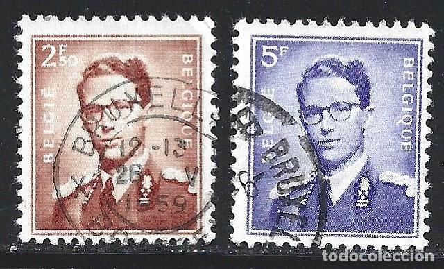 Sellos: BELGICA 1028/29 - A&Ntilde;O 1957 - REY BALDUINO I - Foto 1
