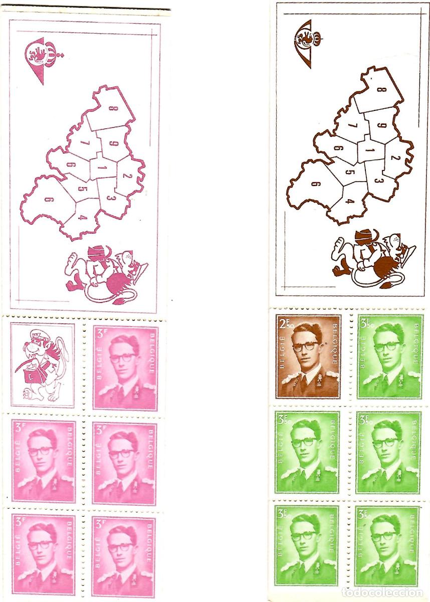Sellos: LOTE DE 2 CARNET DE BELGICA BASICAS REY BALDUINO A&Ntilde;O 1973 - Foto 1