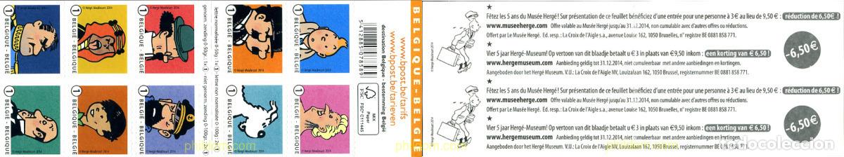 Sellos: 318494 MNH BELGICA 2014 COMICS - TINTIN