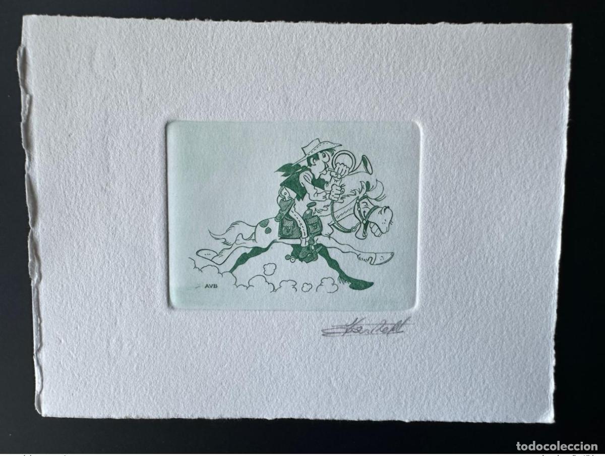 Sellos: B&eacute;lgica 1990 COB 2390 Prueba art&iacute;stica Lucky Luke Morris Horse Green