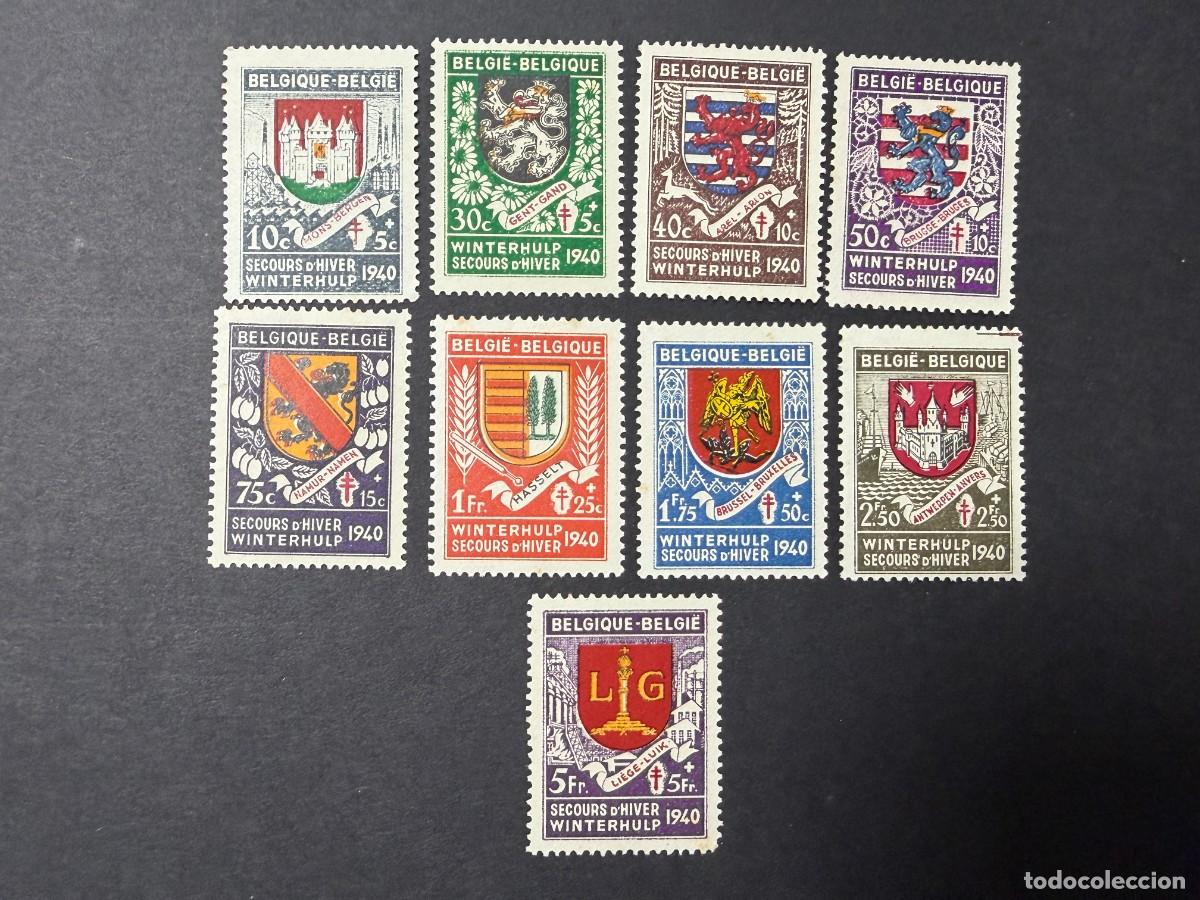 Sellos: B&Eacute;LGICA, 1940. YVERT 538/46. SOCORROS DE INVIERNO. SERIE COMPLETA. NUEVOS. SIN FIJASELLOS