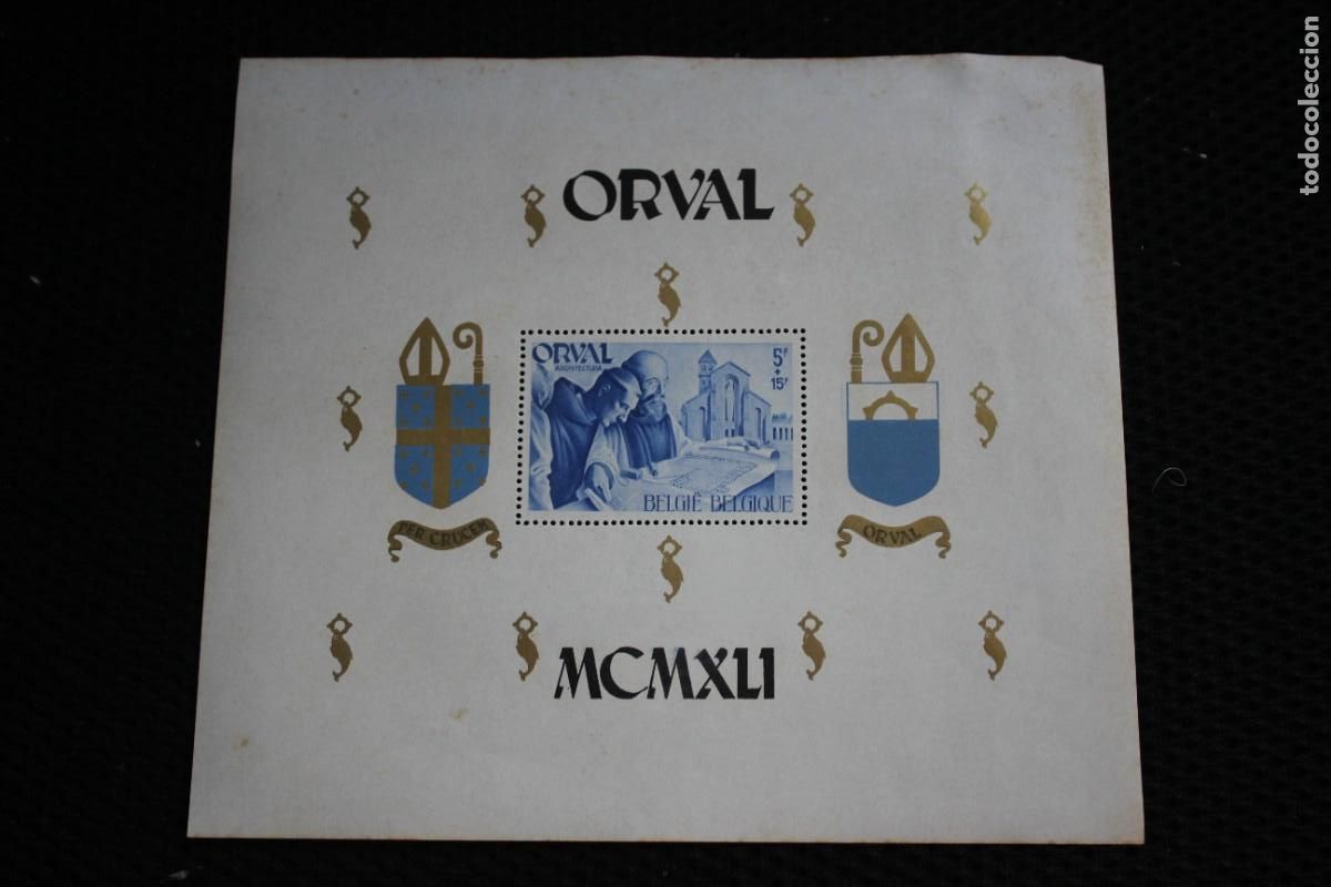 Sellos: BELGICA HOJA ABADIA DE ORVAL 1941