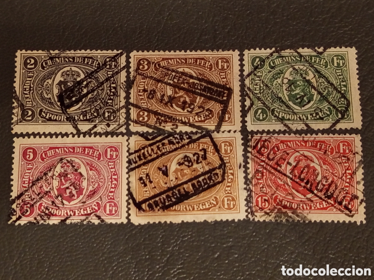 Sellos: Lote Sellos Ferrocarril B&eacute;lgica 1922-1927 - OBP (TR) 128/150 - Scott Q127/Q135