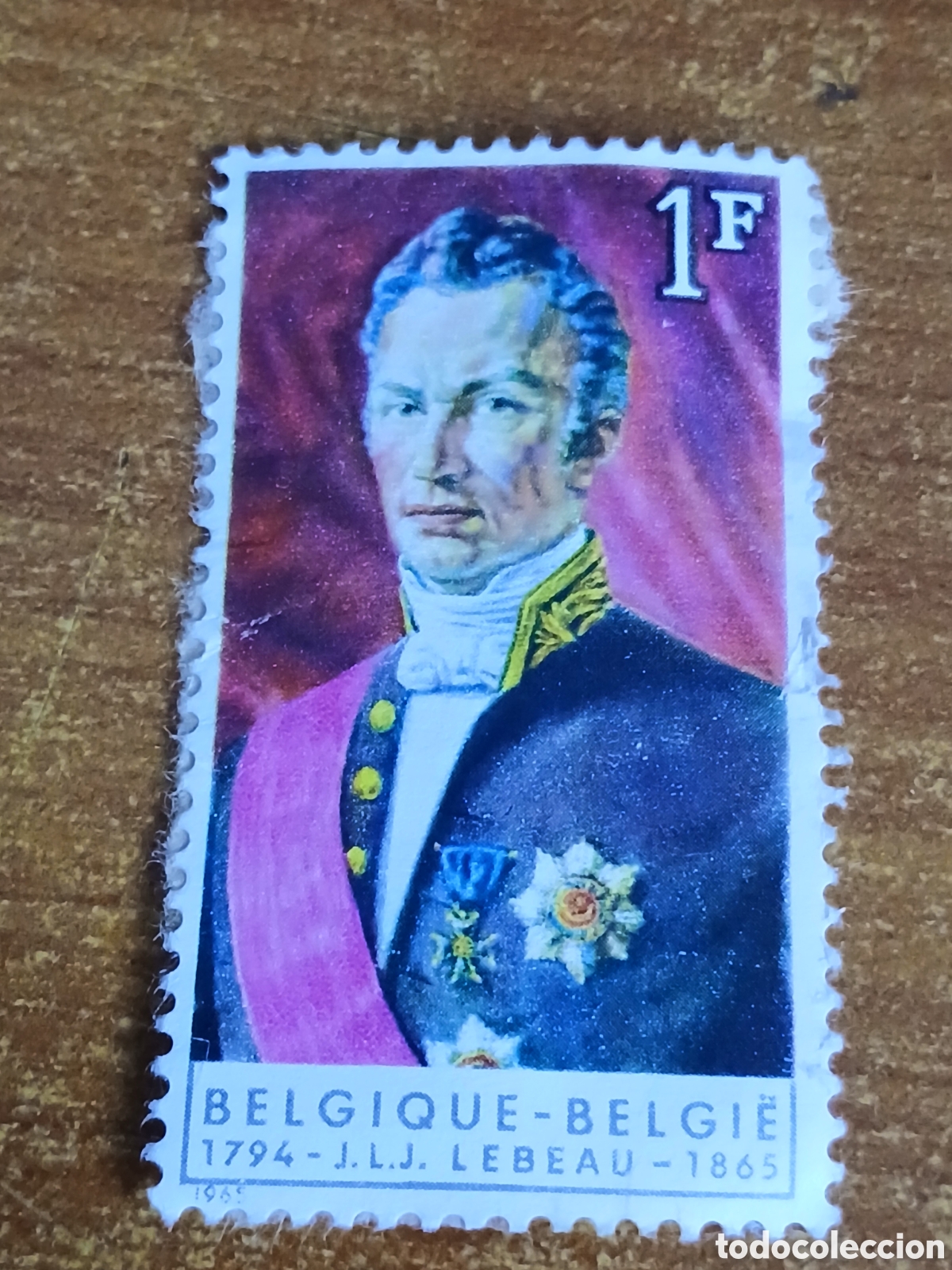 Stamps: Sello B&eacute;lgica Retrato Lebeau 1794-1865