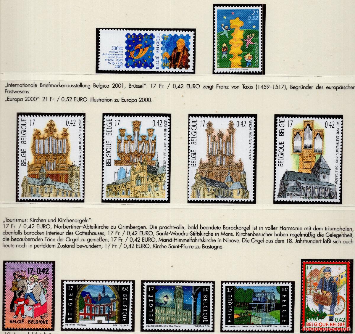 Sellos: BELGICA 2000 STAMP MICHEL BE 2952ZF+2973+2977-2980+2993+2985+2974-2976