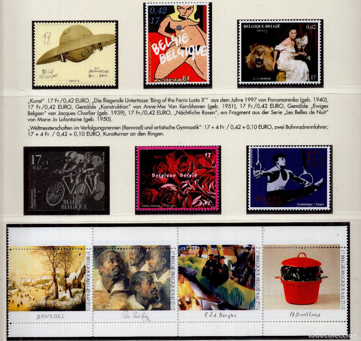 Sellos: BELGICA 2000-2001 STAMP MICHEL BE 2989-2992+3054-3056+3063