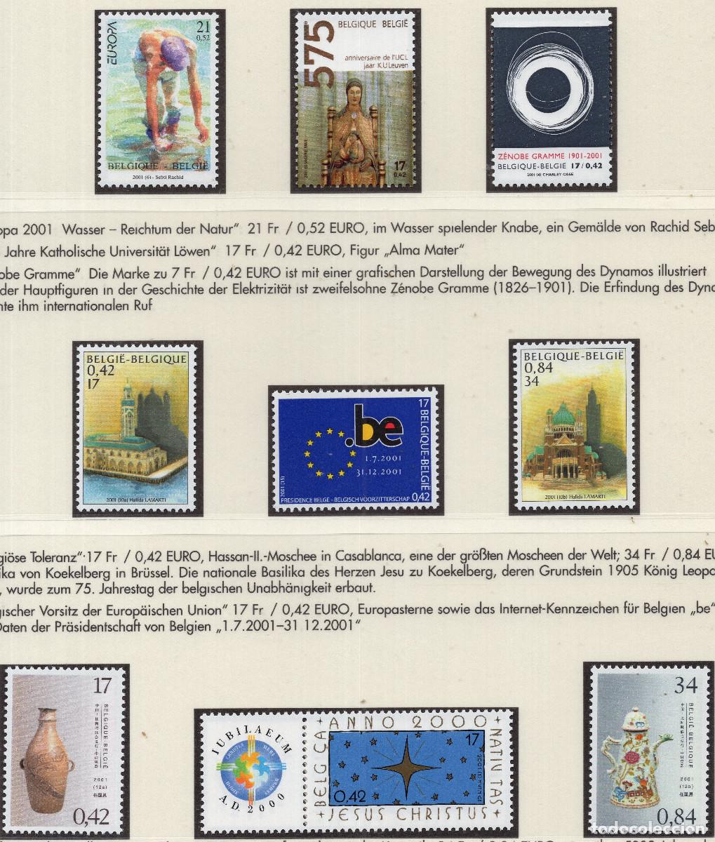 Sellos: BELGICA 2000-2001 STAMP MICHEL BE 3039+3028-3029+3052-3053+3064+3058-3059+3018