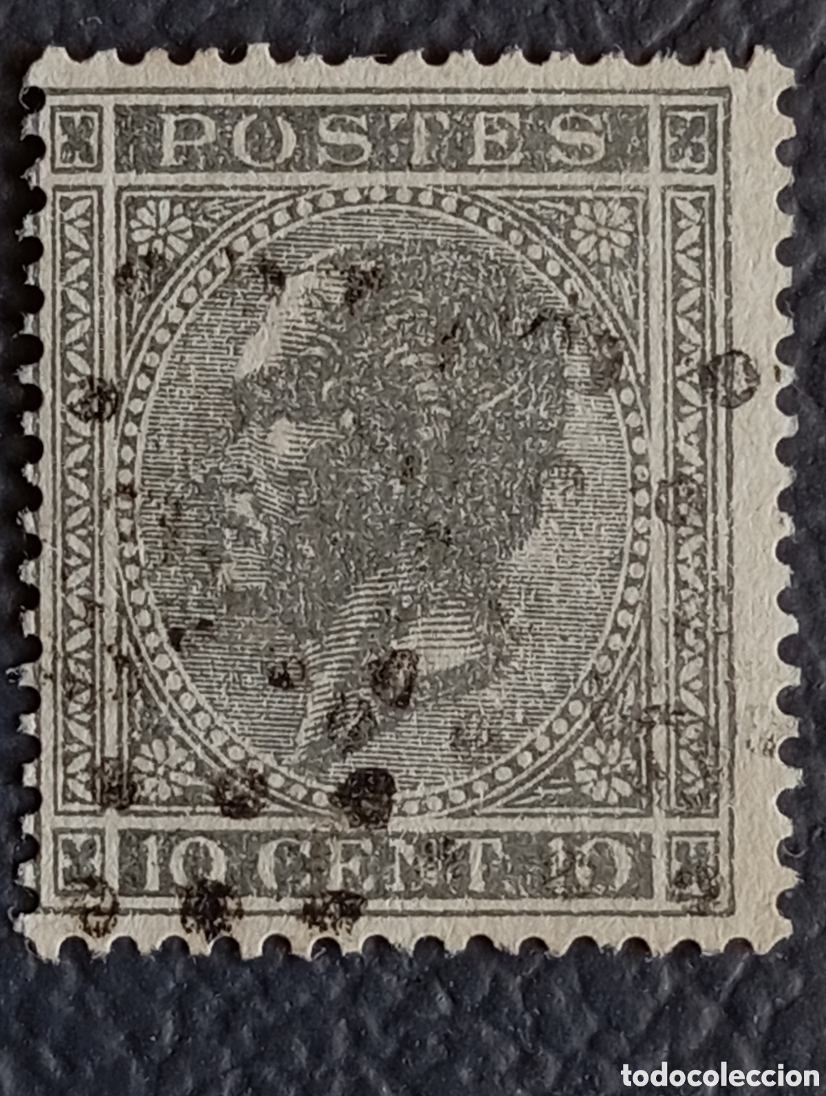 Sellos: B&eacute;lgica 1865/67 - Rey Leopoldo I - 10c Gris - Scott #18 / Yvert #17