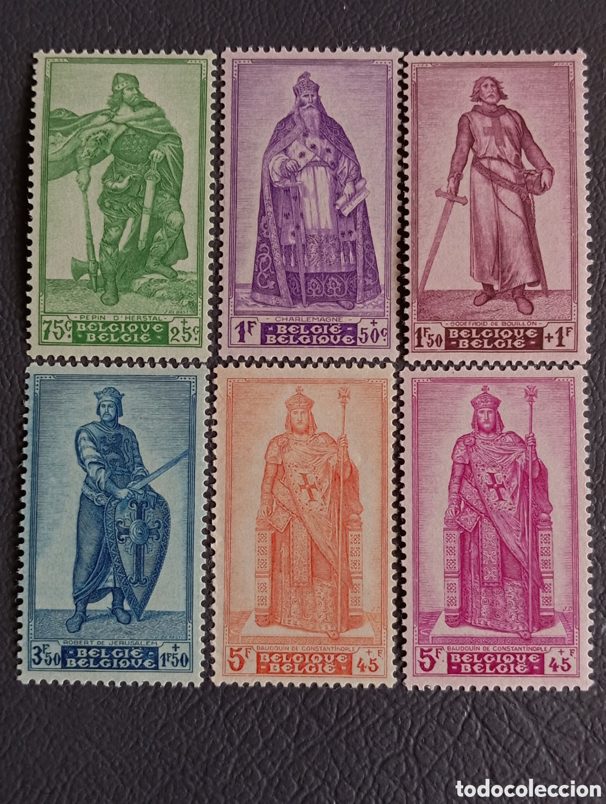 Sellos: B&eacute;lgica 1946 - Serie Completa Retratos del Senado I - Cat. OBP 737/742 MNH**