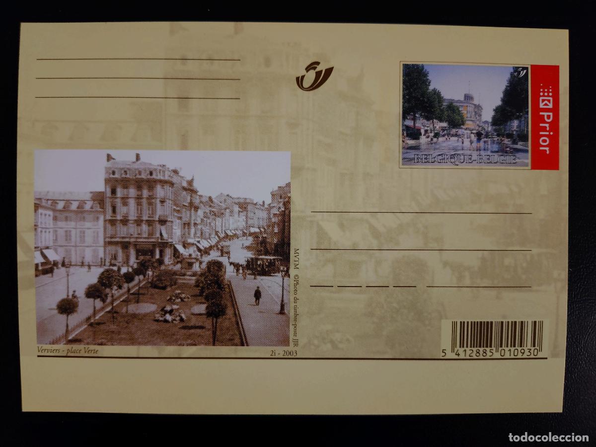 Sellos: Tarjeta postal ilustrada Verviers Place Verte 2003 B&eacute;lgica entero