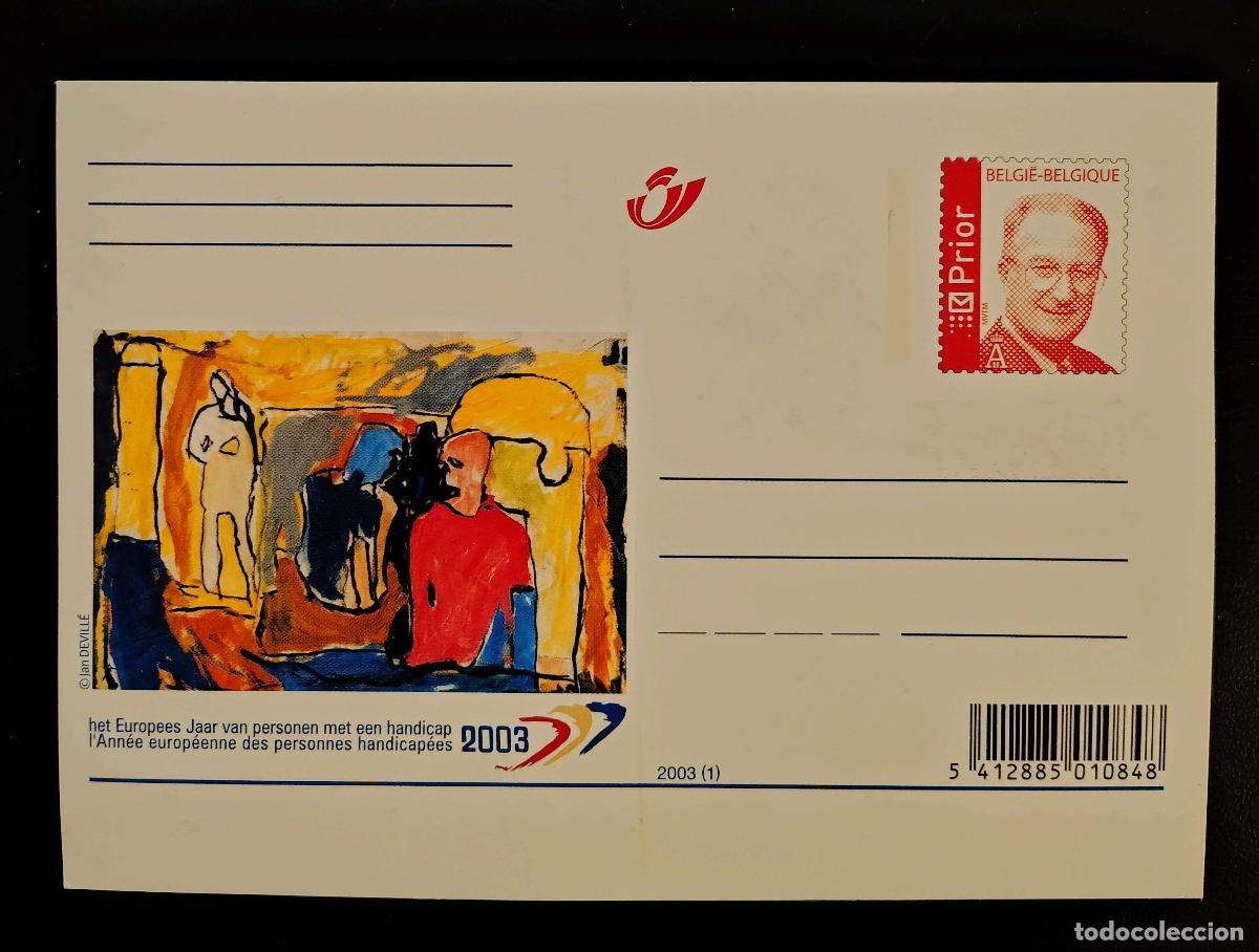 Sellos: Tarjeta postal B&eacute;lgica 2003 A&ntilde;o europeo personas discapacitadas completo
