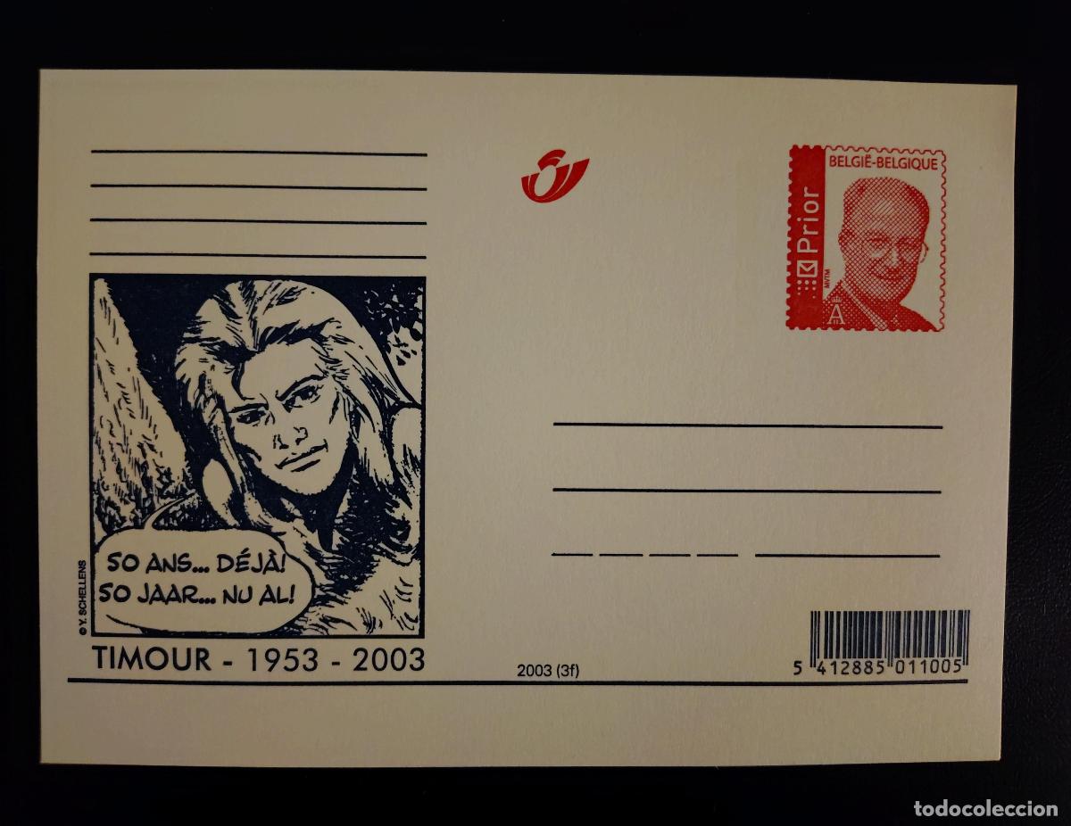 Sellos: Tarjeta postal B&eacute;lgica 2003 Timour 50 a&ntilde;os c&oacute;mic Schellens completo