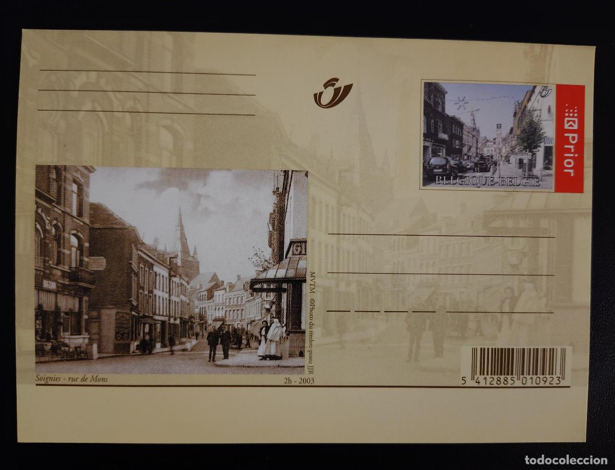 Sellos: Tarjeta postal B&eacute;lgica 2003 Soignies calle de Monsentier papeler&iacute;a