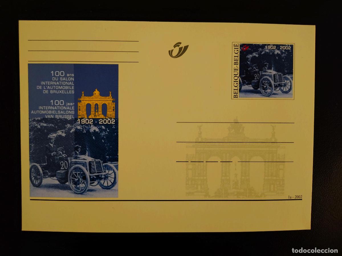 Sellos: Tarjeta postal B&eacute;lgica 2002 Sal&oacute;n del Autom&oacute;vil Bruselas 1902 completo
