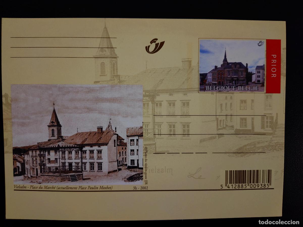 Sellos: Tarjeta postal Vielsalm Plaza del Mercado 2002 B&eacute;lgica papeler&iacute;a completa
