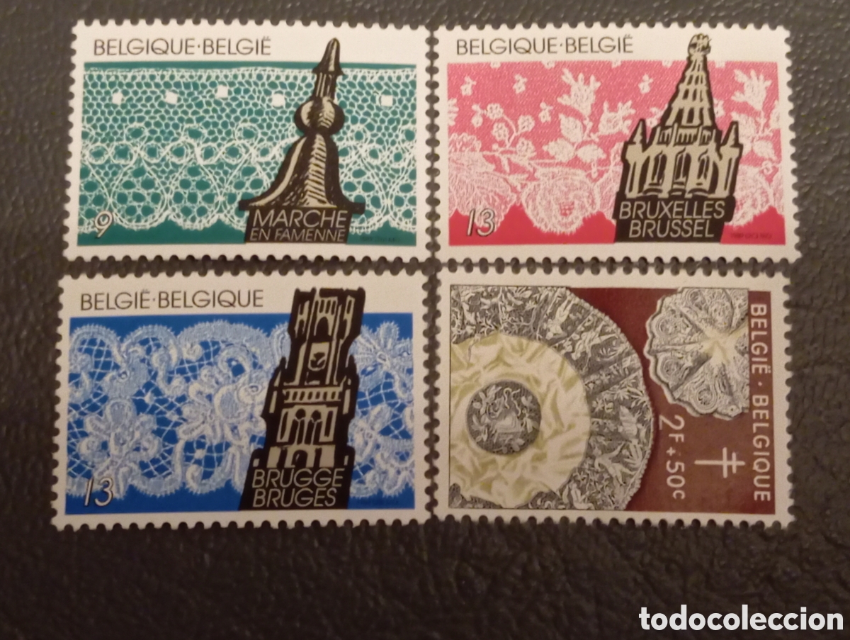 Sellos: B&eacute;lgica 1989 - Serie Completa Encajes de Bolillos - Cat. Michel 2367/69 MNH