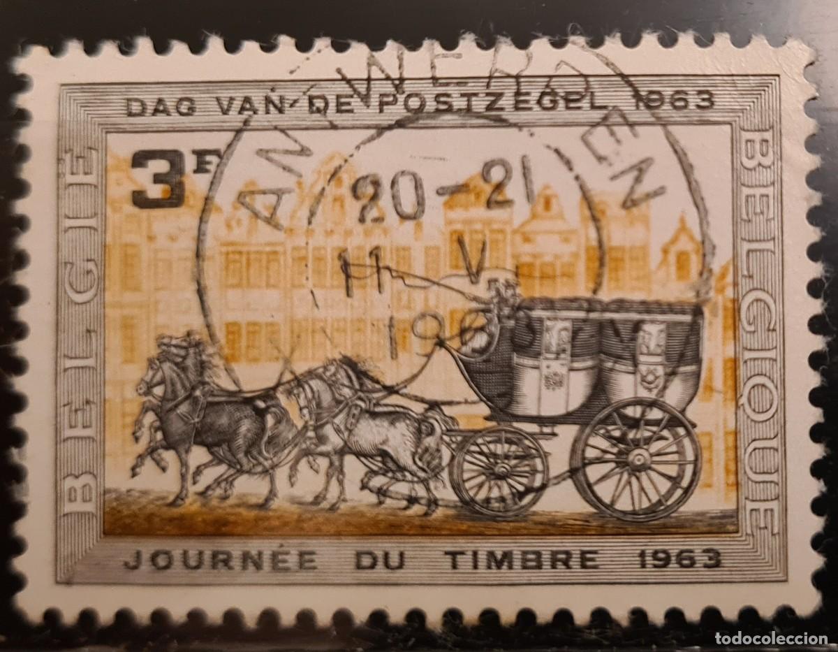 Sellos: Sello usado de B&eacute;lgica 1963: D&iacute;a del sello