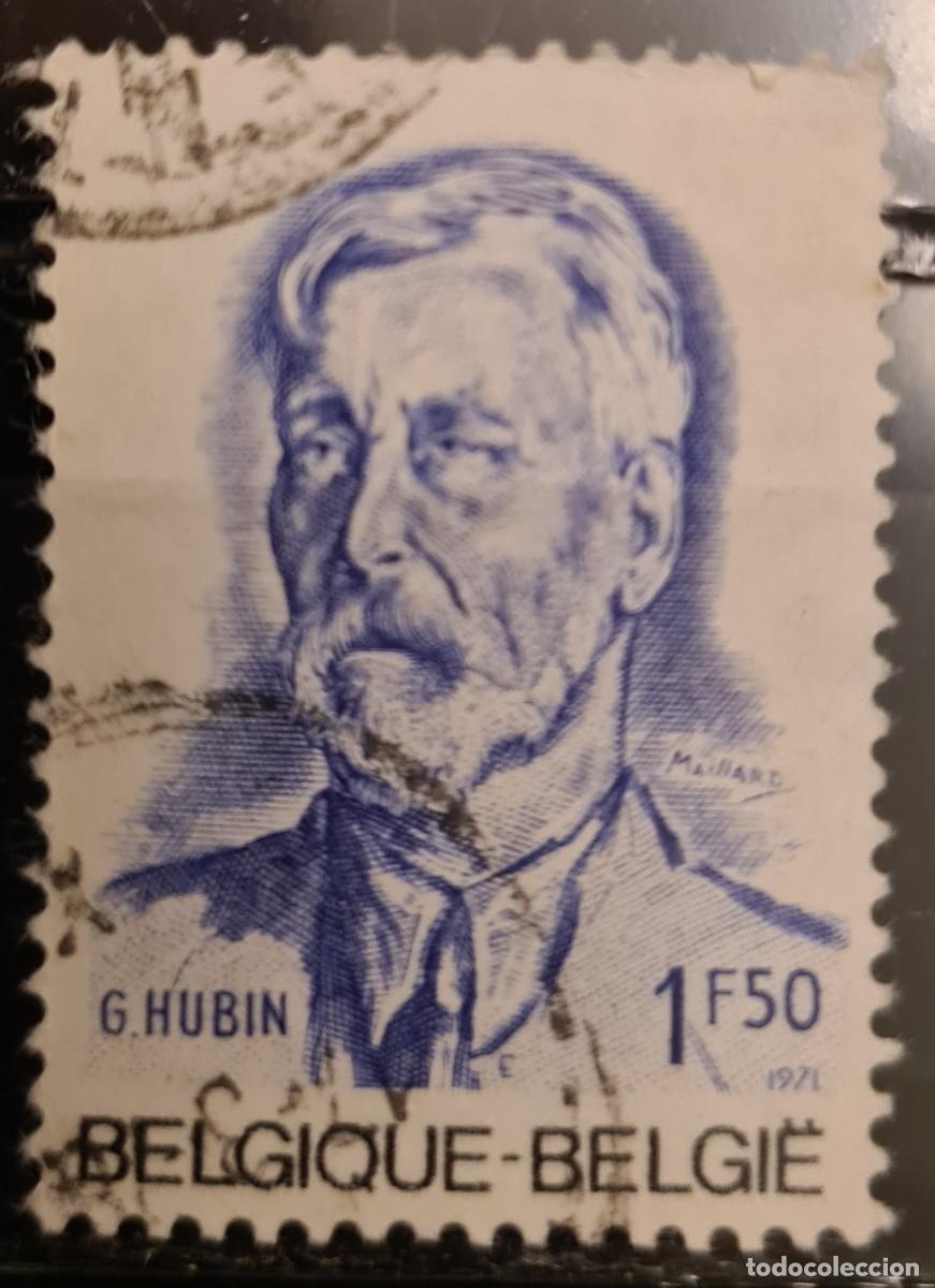 Sellos: Sello usado de B&eacute;lgica 1971: efigie de Georges Hubin